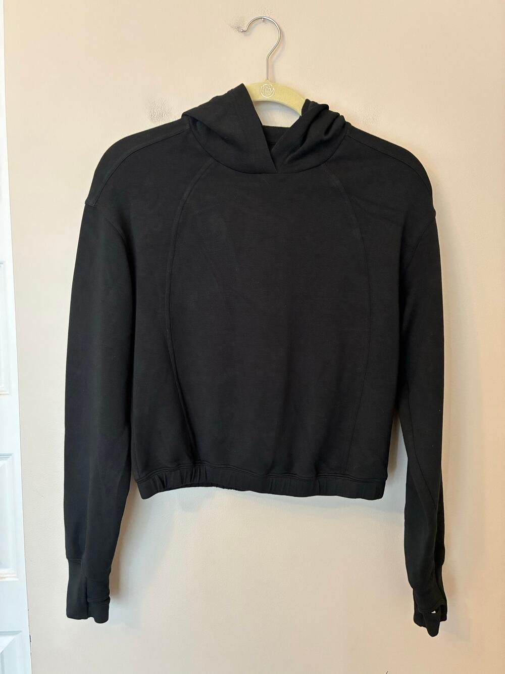 Aerie Offline American Eagle Supersoft Black Hoodie Cropped XXS